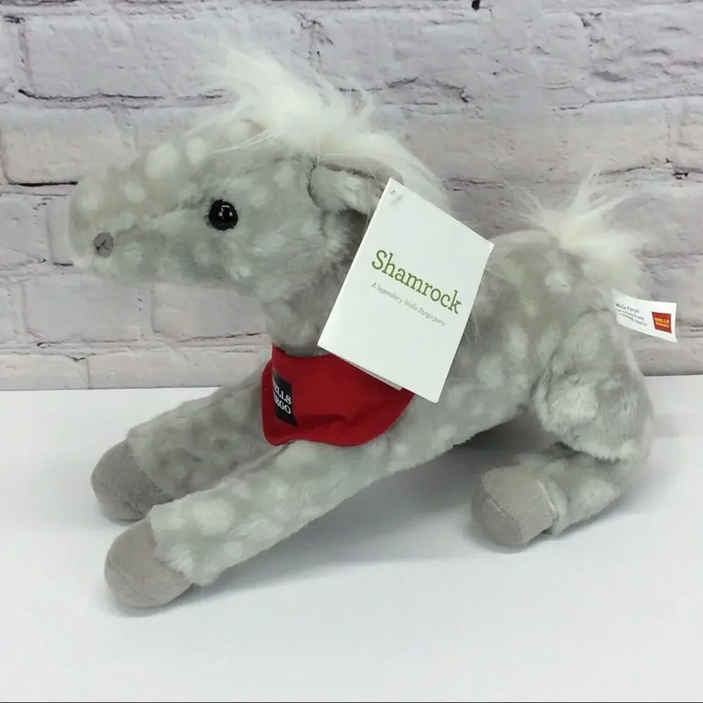 Wells Fargo Legendary 2013 Shamrock Pony Gray Spotted Plush Toy Collectible NWT